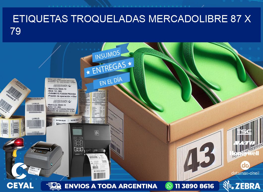 ETIQUETAS TROQUELADAS MERCADOLIBRE 87 x 79