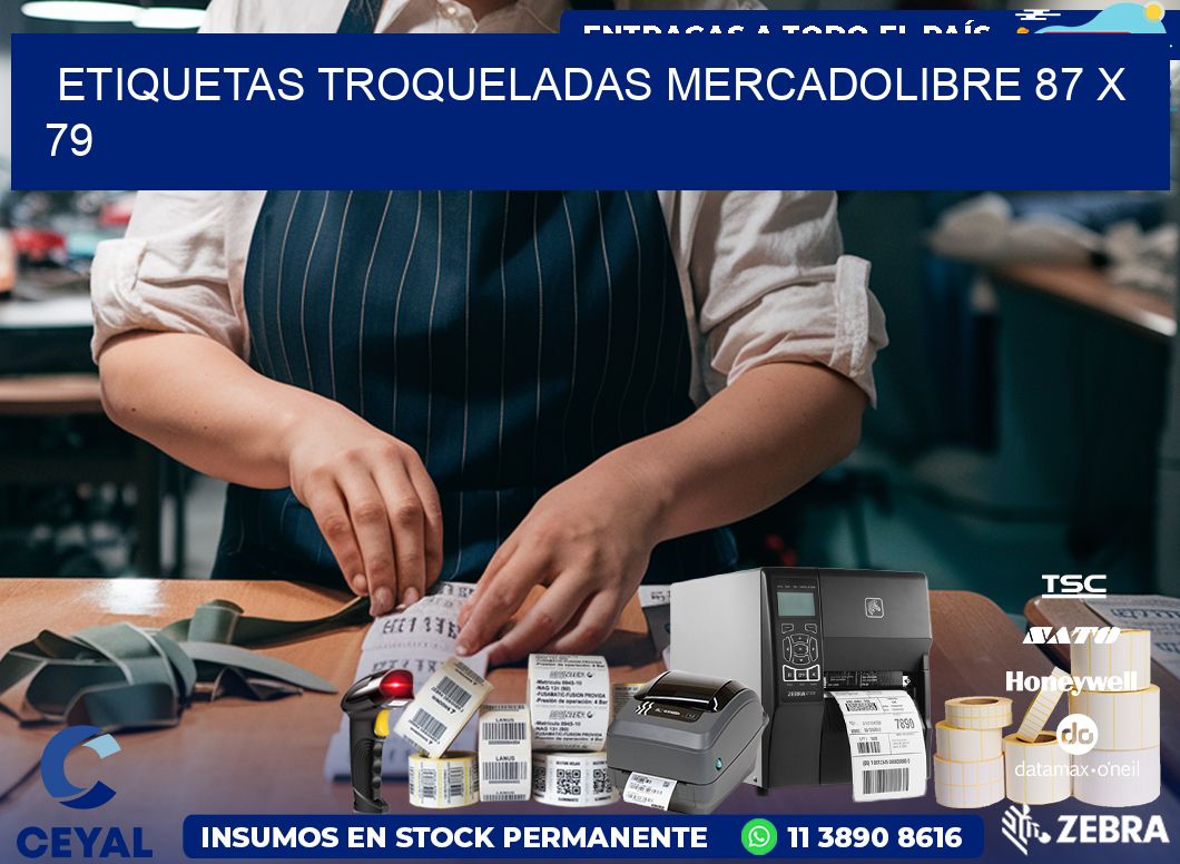 ETIQUETAS TROQUELADAS MERCADOLIBRE 87 x 79