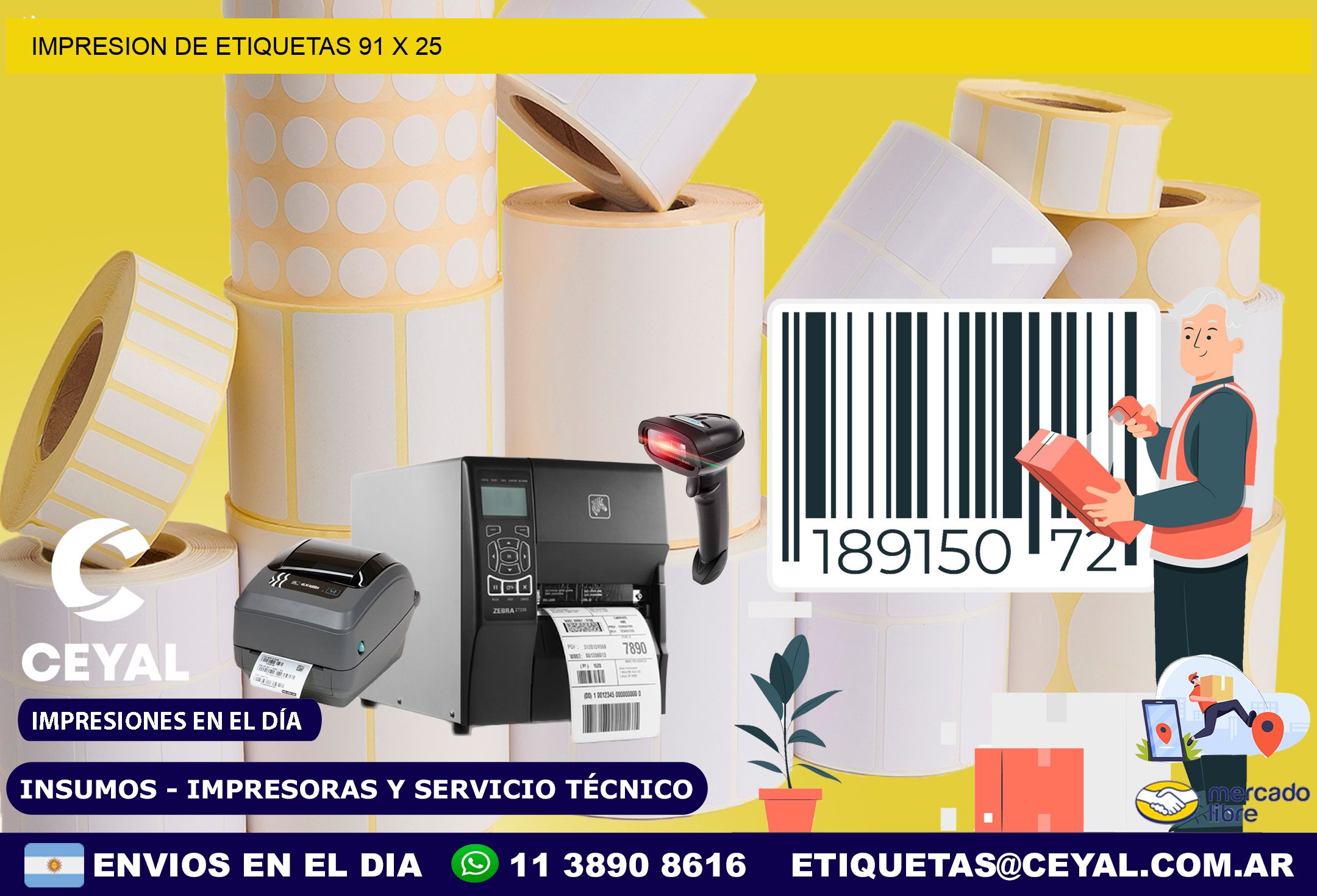 IMPRESION DE ETIQUETAS 91 x 25
