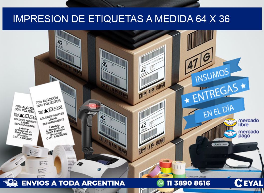 IMPRESION DE ETIQUETAS A MEDIDA 64 x 36