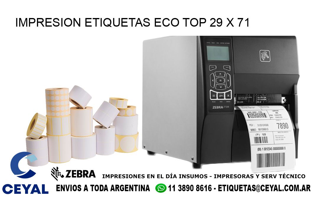 IMPRESION ETIQUETAS ECO TOP 29 x 71