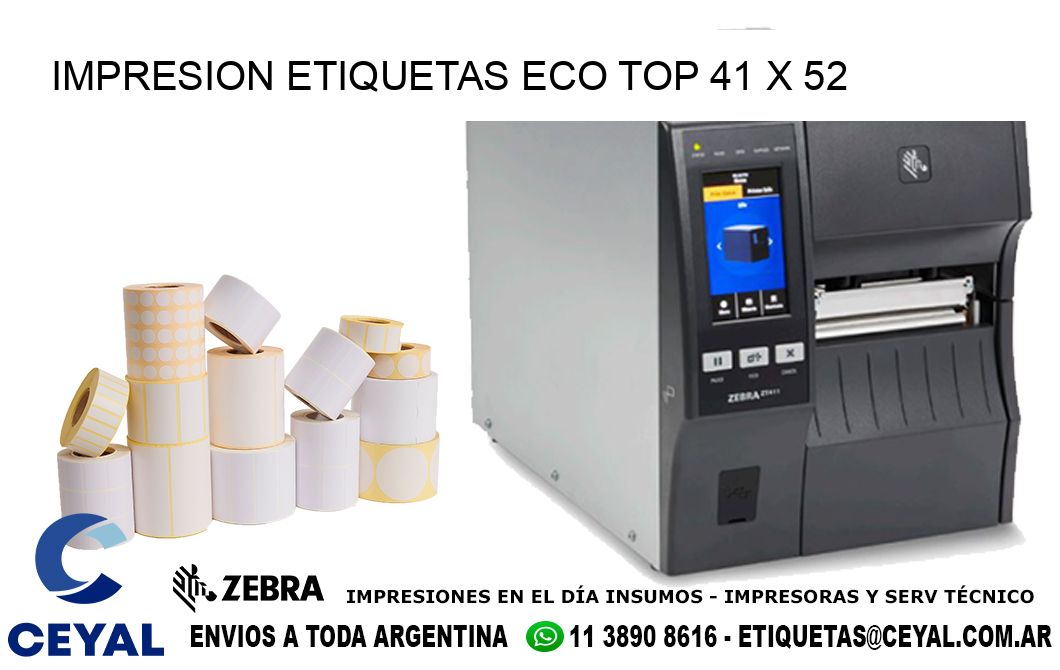 IMPRESION ETIQUETAS ECO TOP 41 x 52