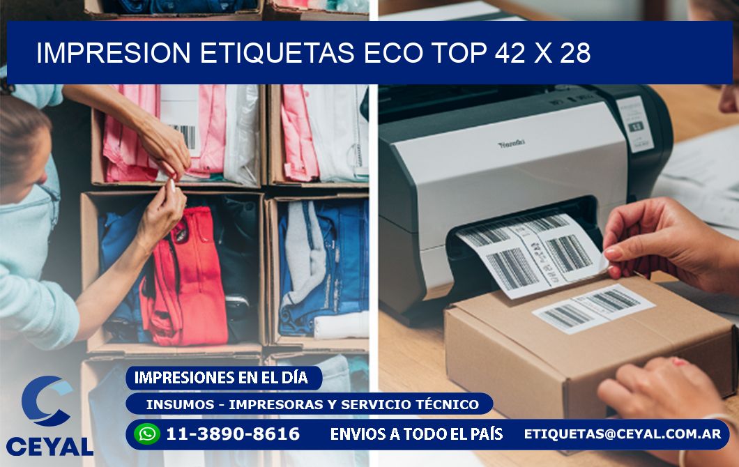 IMPRESION ETIQUETAS ECO TOP 42 x 28
