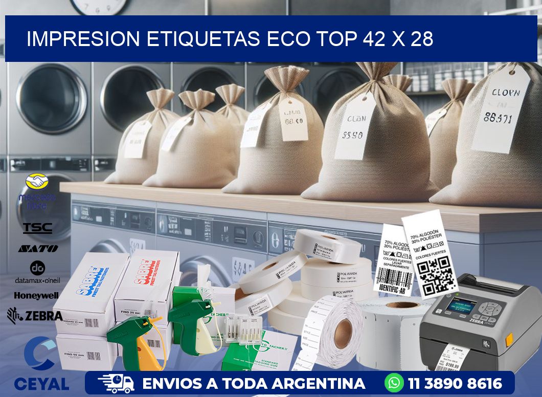 IMPRESION ETIQUETAS ECO TOP 42 x 28