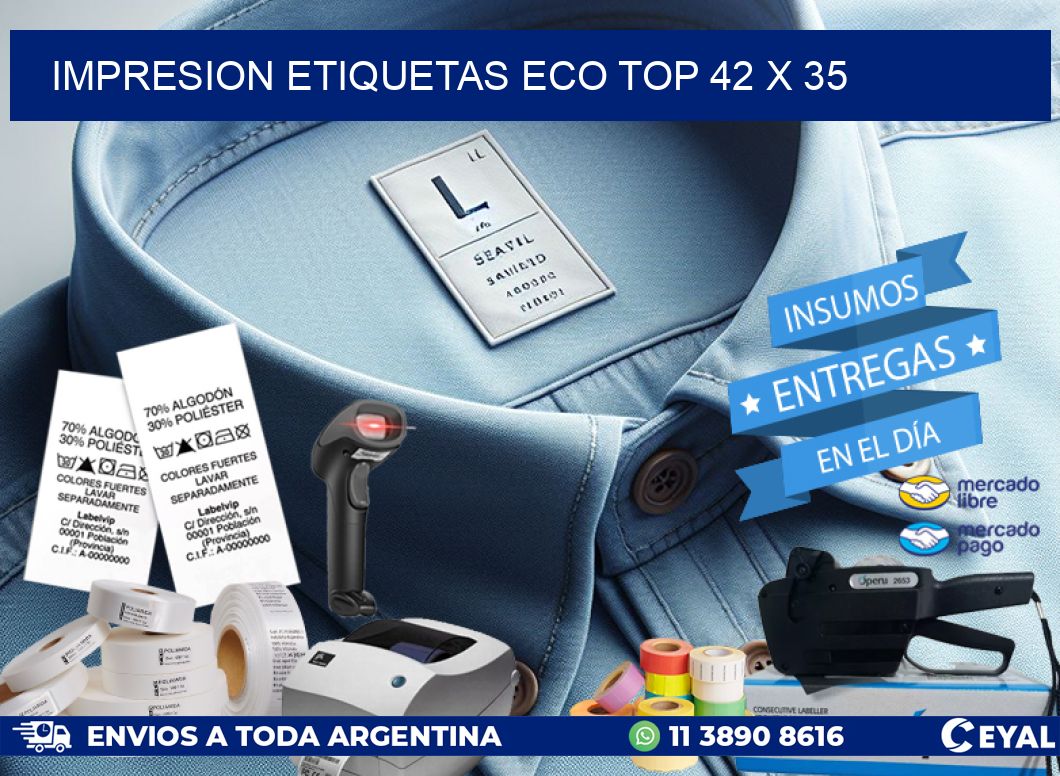 IMPRESION ETIQUETAS ECO TOP 42 x 35