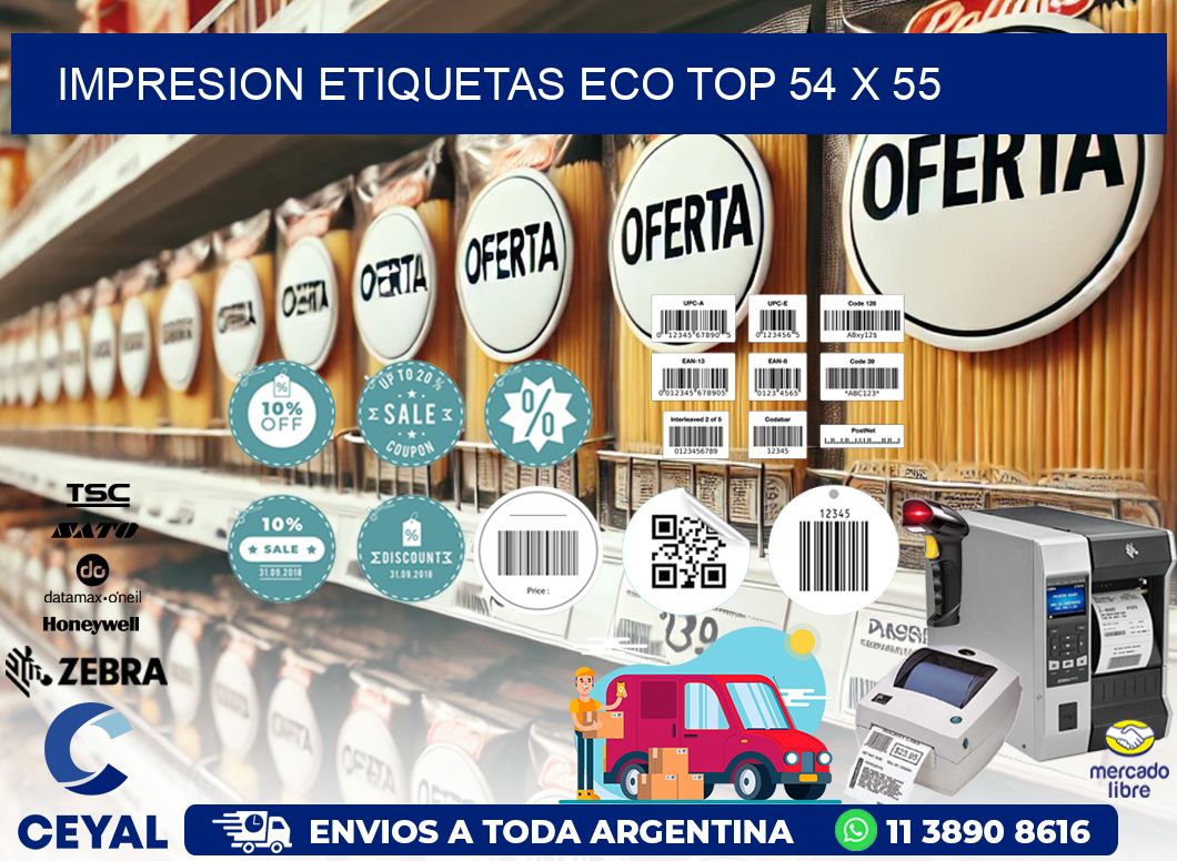 IMPRESION ETIQUETAS ECO TOP 54 x 55
