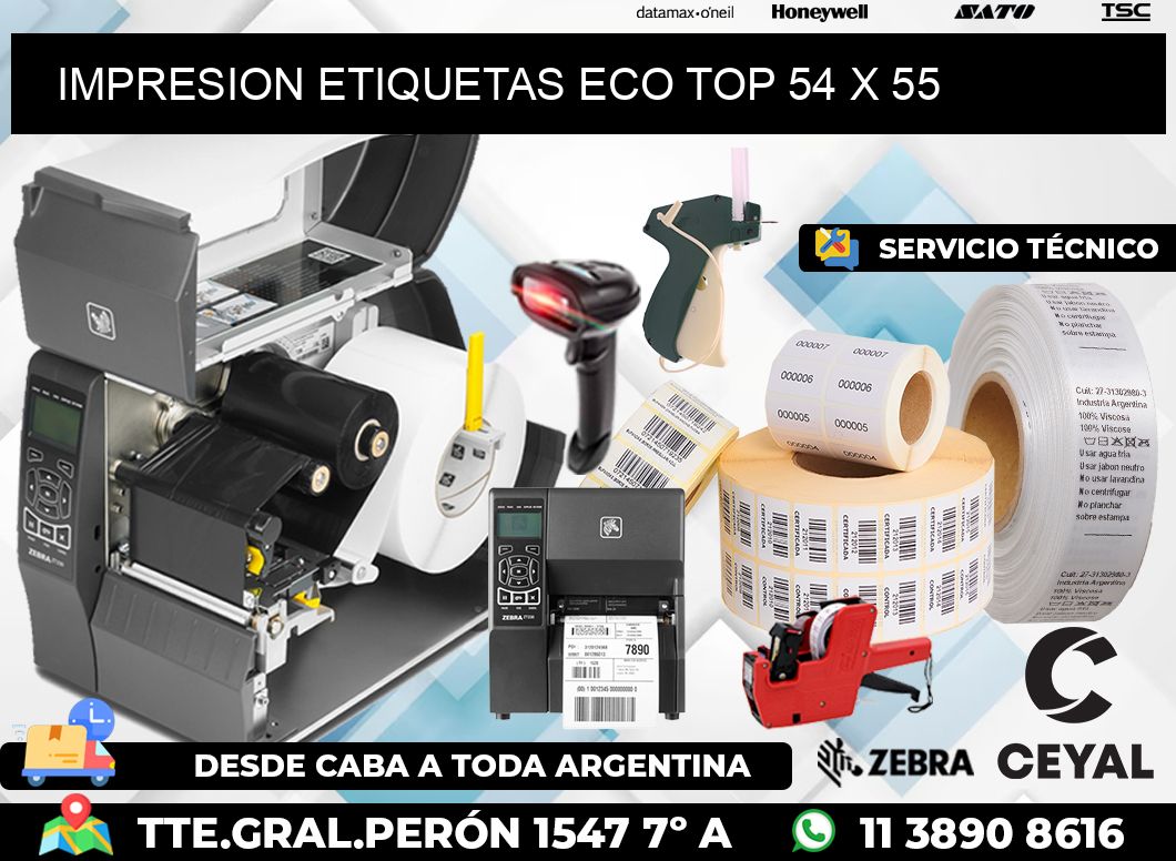 IMPRESION ETIQUETAS ECO TOP 54 x 55