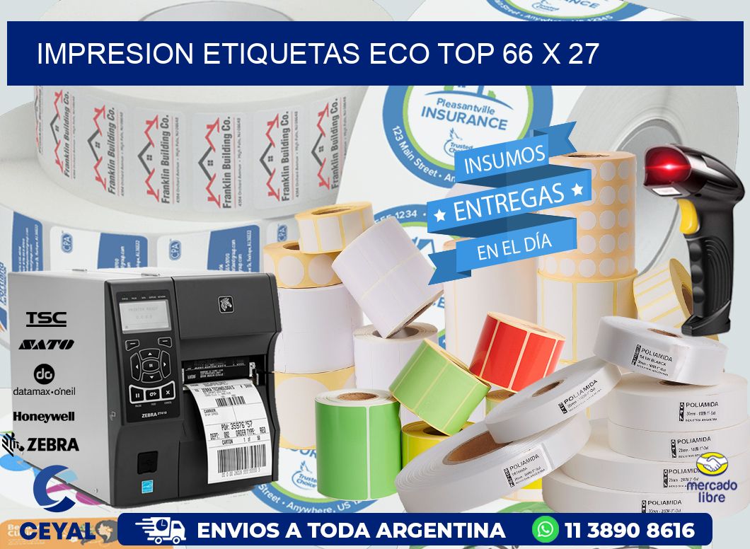 IMPRESION ETIQUETAS ECO TOP 66 x 27