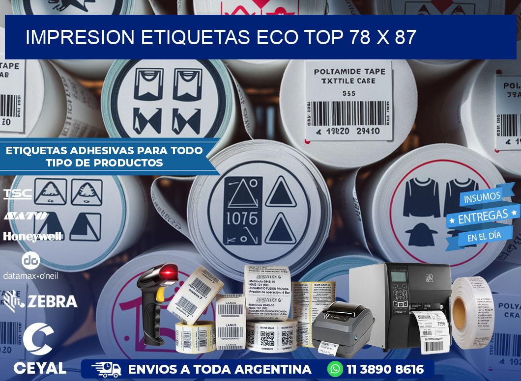 IMPRESION ETIQUETAS ECO TOP 78 x 87