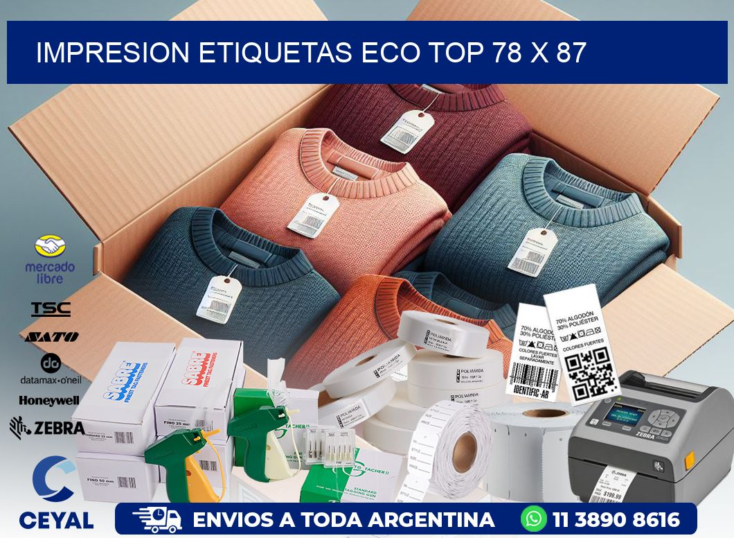 IMPRESION ETIQUETAS ECO TOP 78 x 87