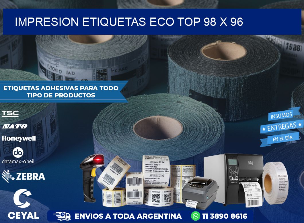 IMPRESION ETIQUETAS ECO TOP 98 x 96