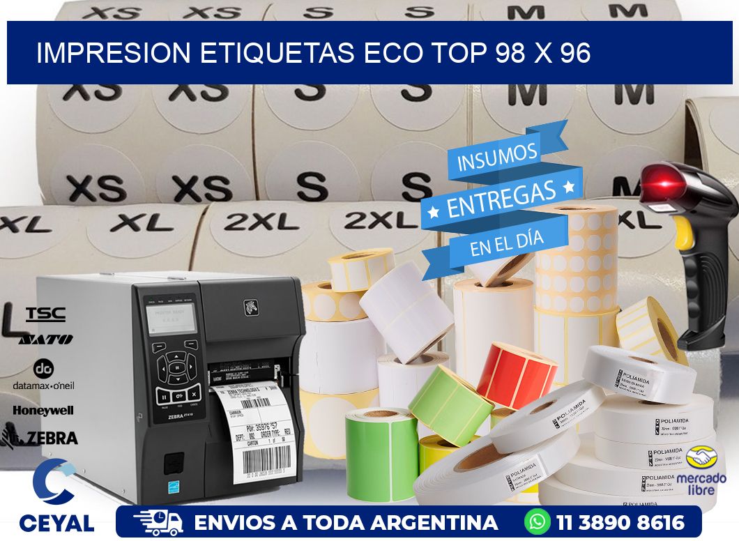 IMPRESION ETIQUETAS ECO TOP 98 x 96