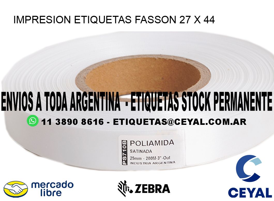 IMPRESION ETIQUETAS FASSON 27 x 44