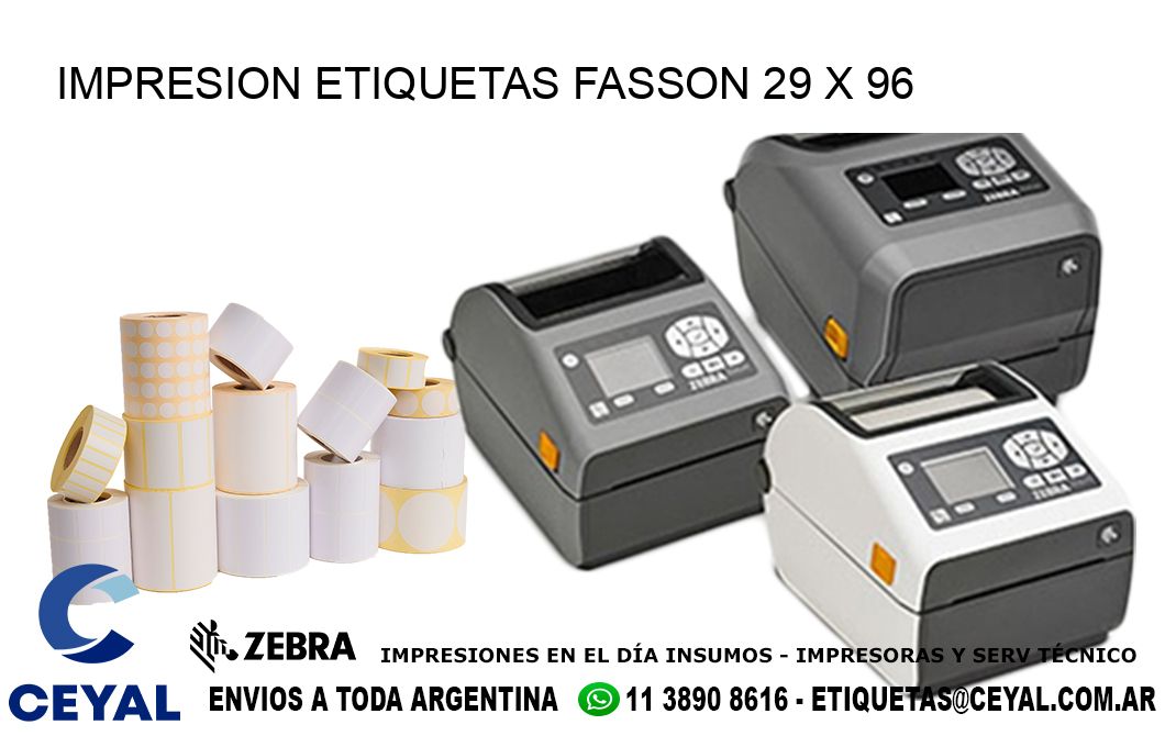 IMPRESION ETIQUETAS FASSON 29 x 96