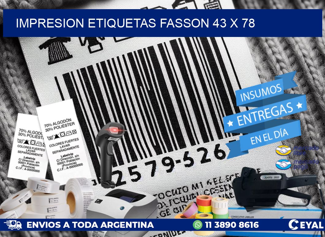 IMPRESION ETIQUETAS FASSON 43 x 78