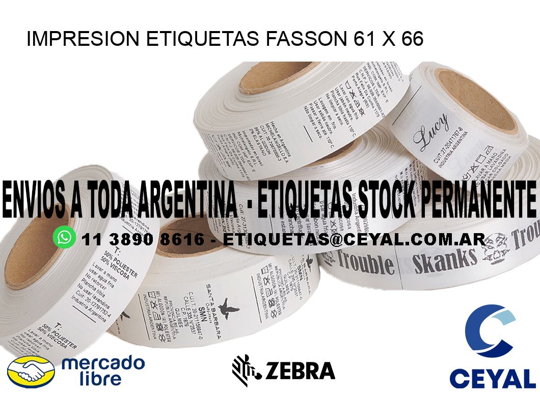 IMPRESION ETIQUETAS FASSON 61 x 66