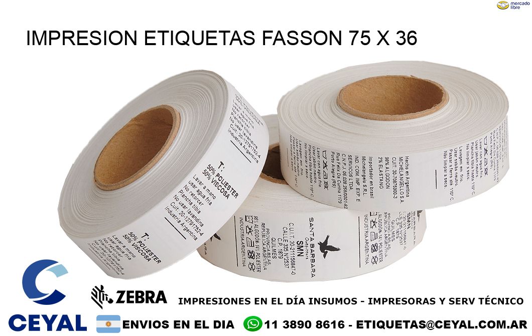 IMPRESION ETIQUETAS FASSON 75 x 36