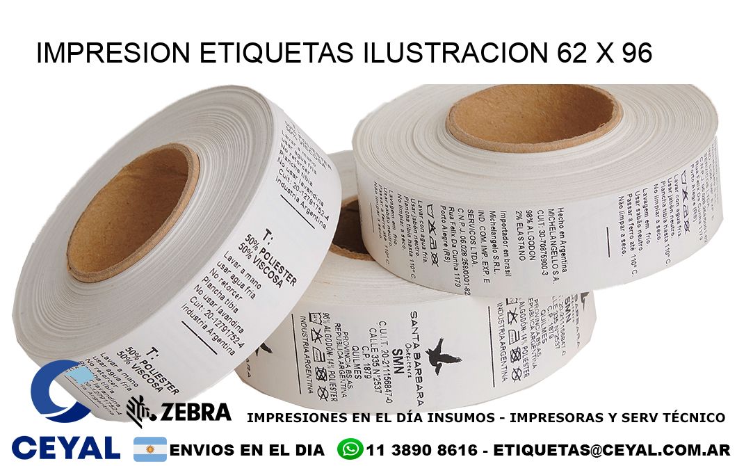 IMPRESION ETIQUETAS ILUSTRACION 62 x 96