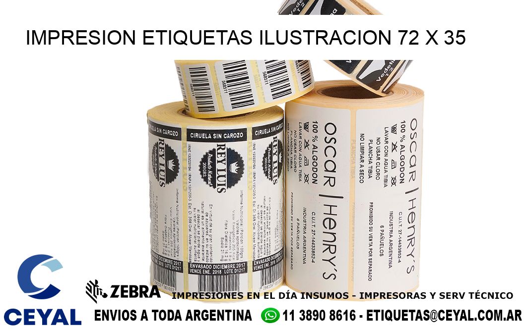 IMPRESION ETIQUETAS ILUSTRACION 72 x 35