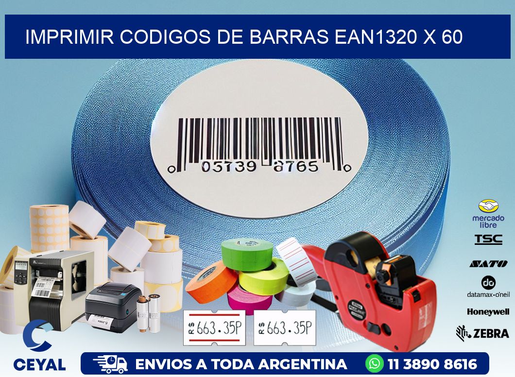IMPRIMIR CODIGOS DE BARRAS EAN1320 x 60