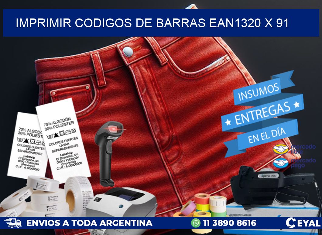 IMPRIMIR CODIGOS DE BARRAS EAN1320 x 91