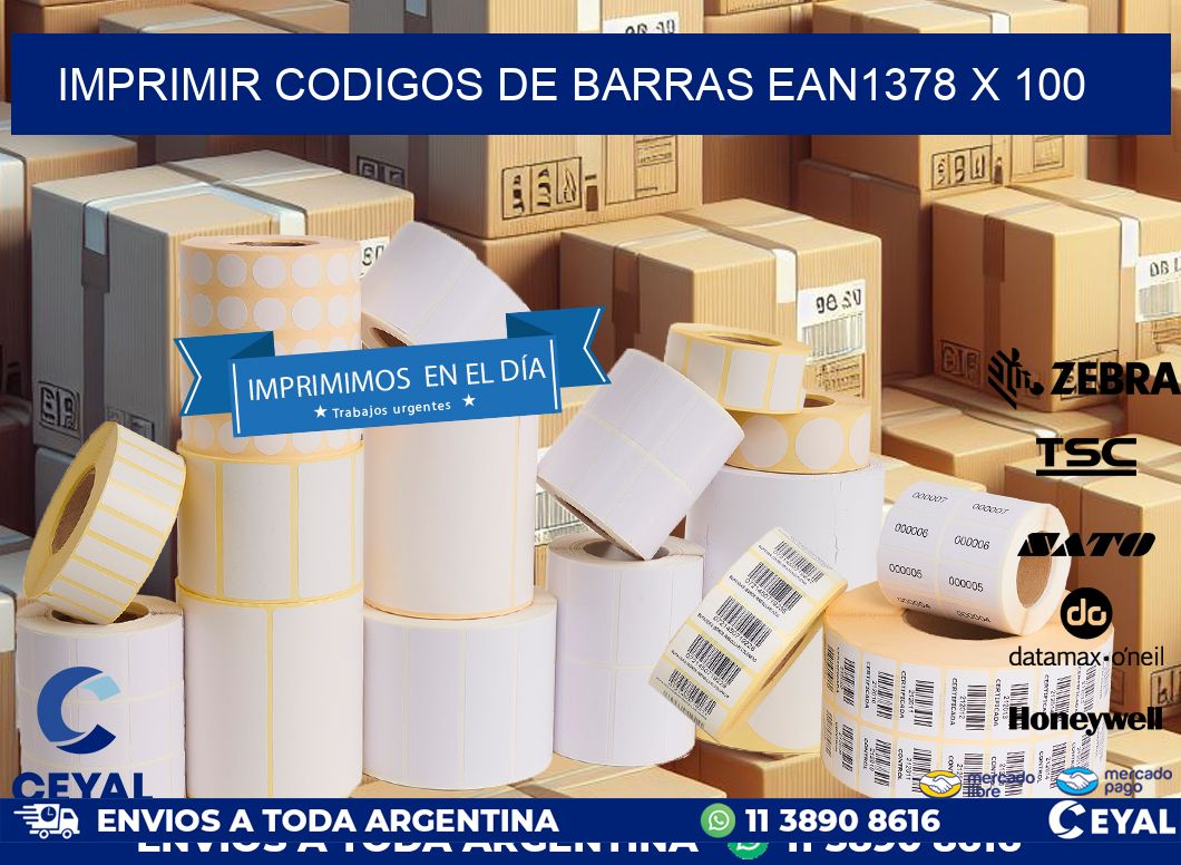 IMPRIMIR CODIGOS DE BARRAS EAN1378 x 100