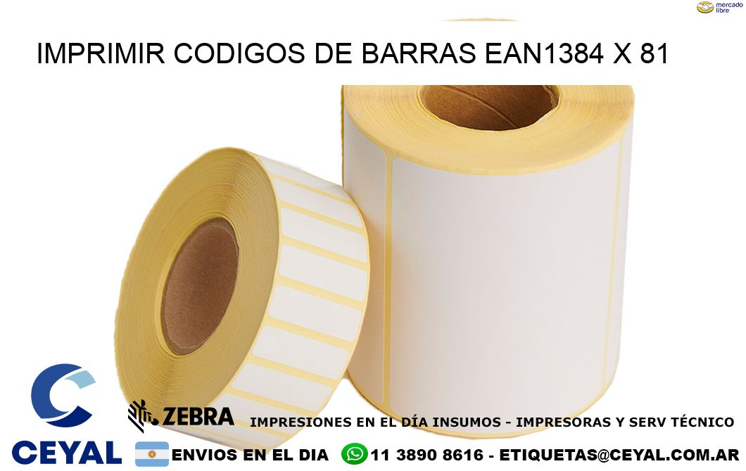 IMPRIMIR CODIGOS DE BARRAS EAN1384 x 81