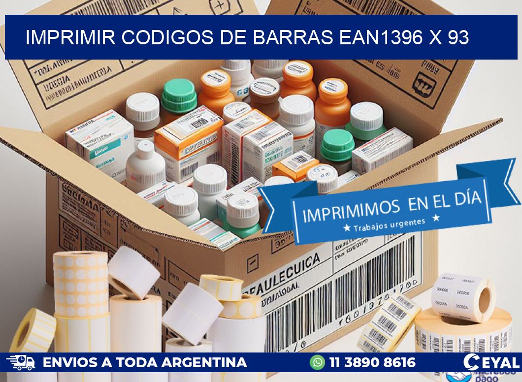 IMPRIMIR CODIGOS DE BARRAS EAN1396 x 93