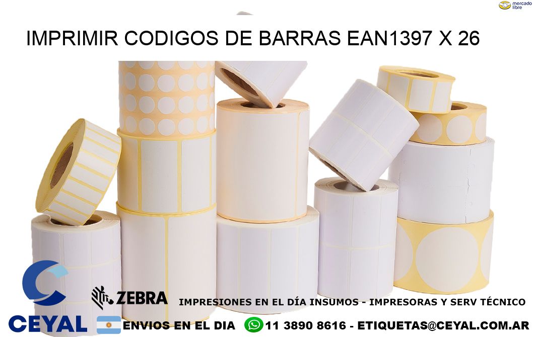 IMPRIMIR CODIGOS DE BARRAS EAN1397 x 26