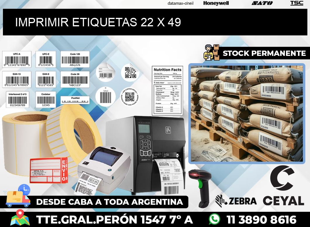 IMPRIMIR ETIQUETAS 22 x 49