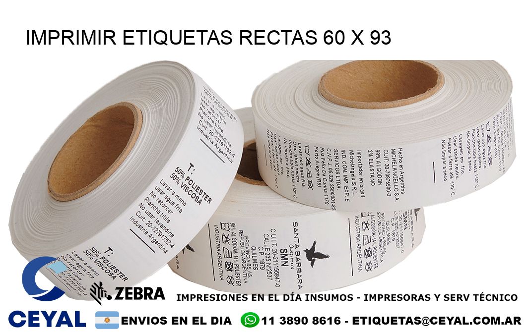 IMPRIMIR ETIQUETAS RECTAS 60 x 93