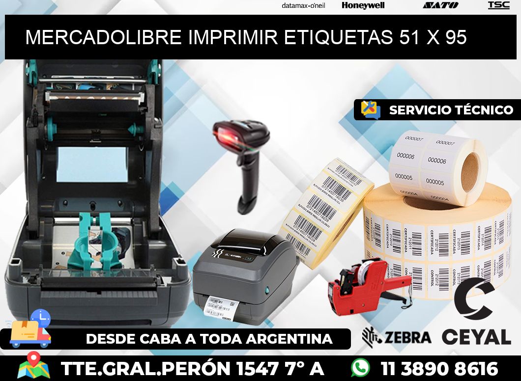 MERCADOLIBRE IMPRIMIR ETIQUETAS 51 x 95