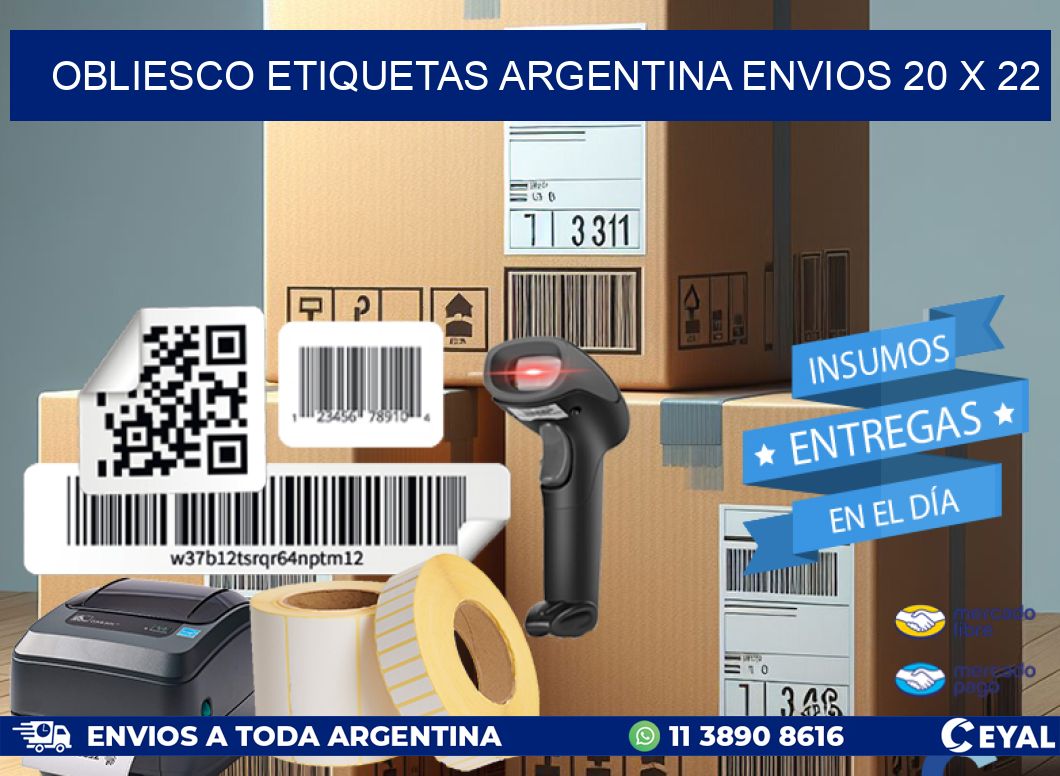 OBLIESCO ETIQUETAS ARGENTINA ENVIOS 20 x 22