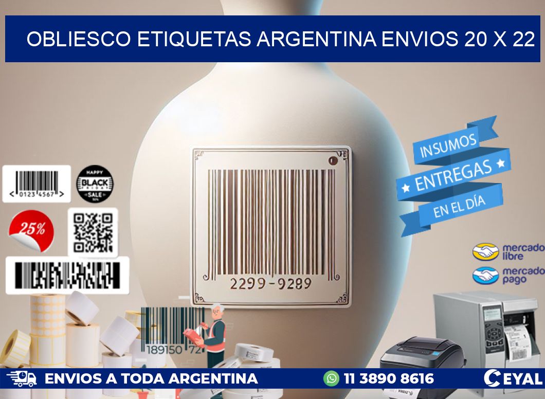 OBLIESCO ETIQUETAS ARGENTINA ENVIOS 20 x 22