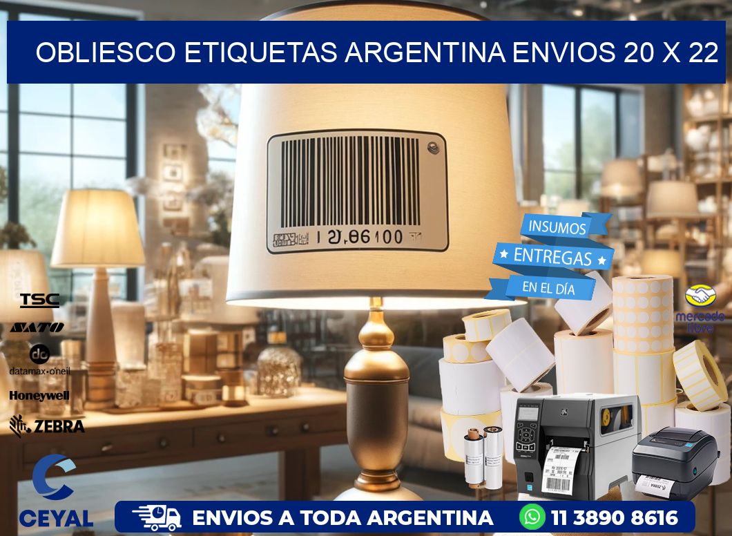OBLIESCO ETIQUETAS ARGENTINA ENVIOS 20 x 22