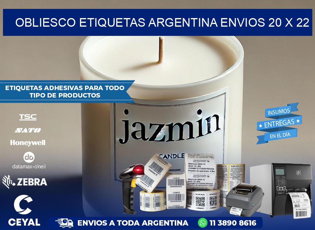 OBLIESCO ETIQUETAS ARGENTINA ENVIOS 20 x 22