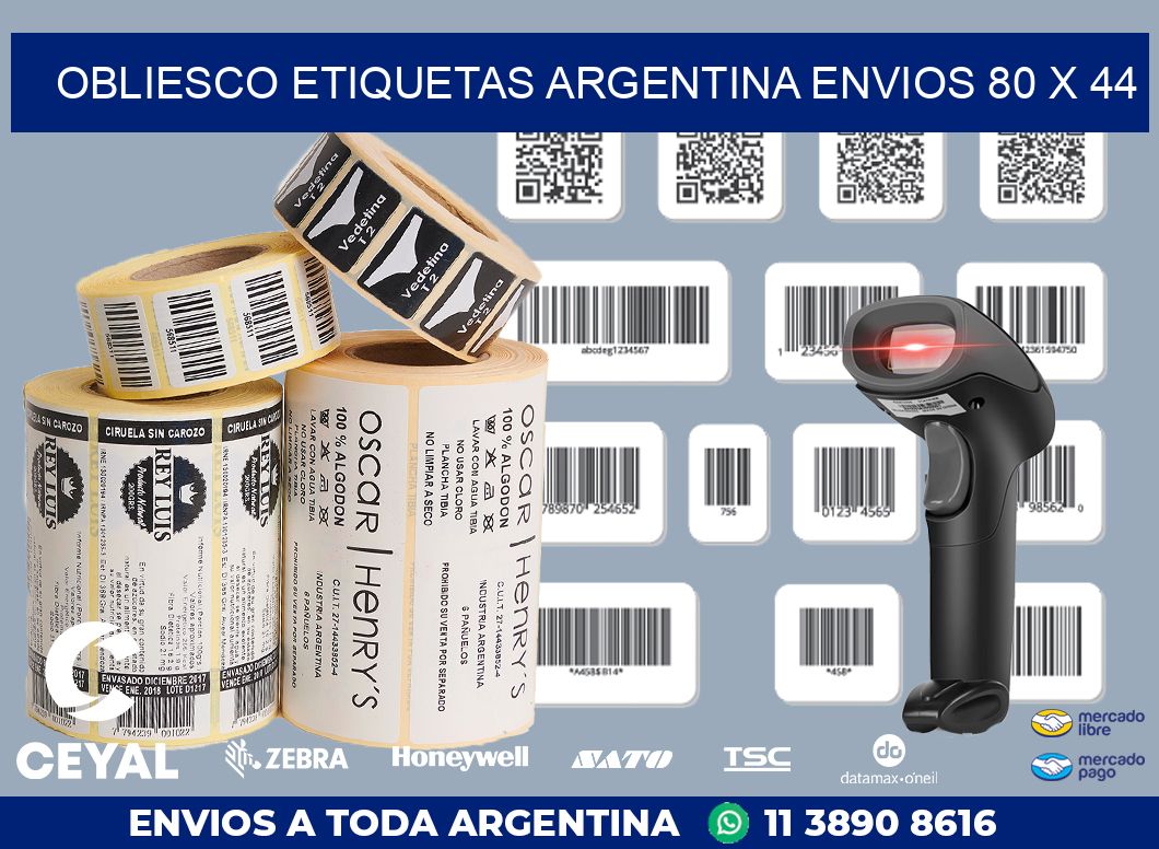 OBLIESCO ETIQUETAS ARGENTINA ENVIOS 80 x 44