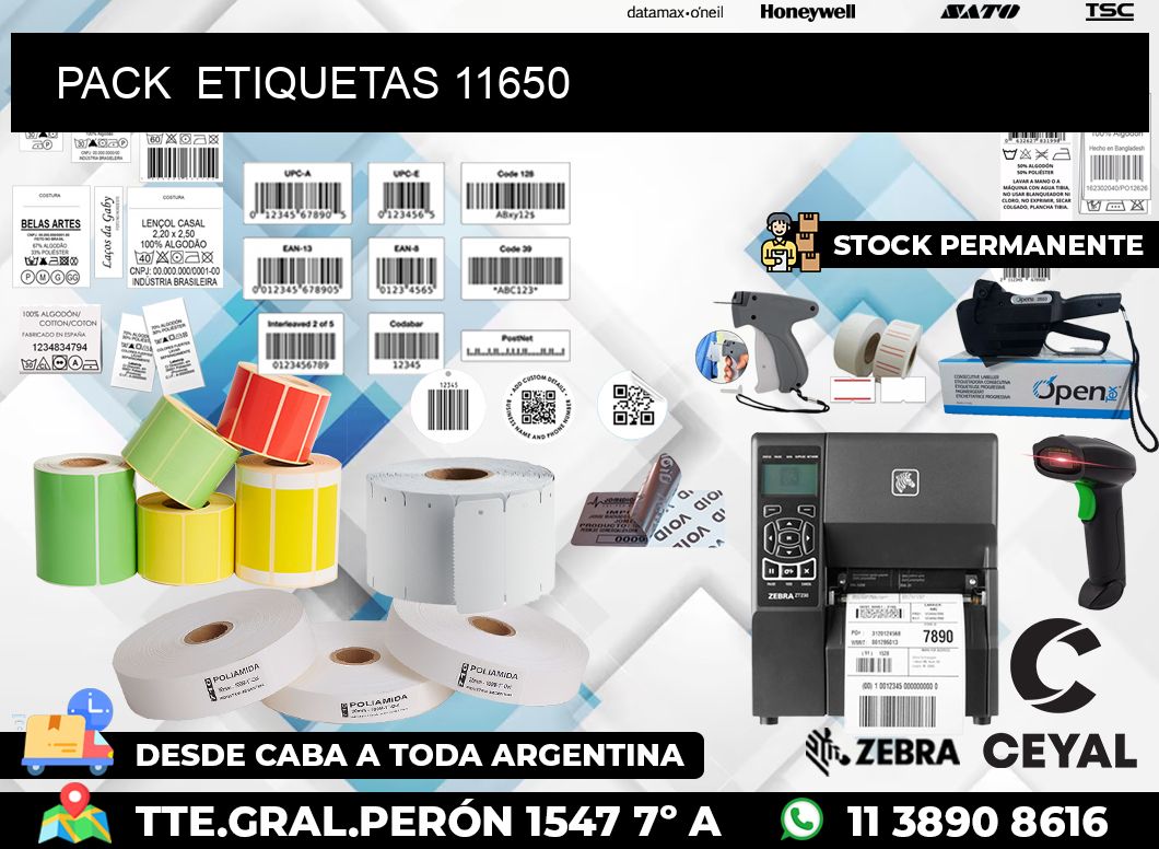 PACK  ETIQUETAS 11650