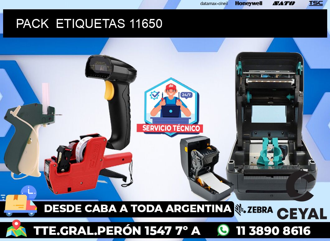 PACK  ETIQUETAS 11650