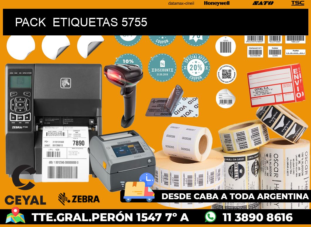 PACK  ETIQUETAS 5755