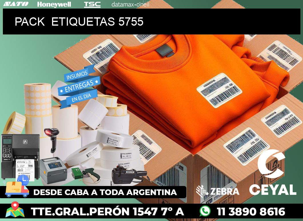 PACK  ETIQUETAS 5755