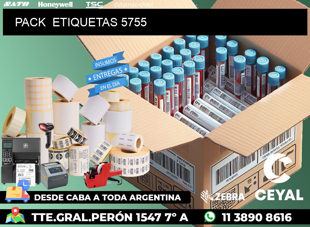 PACK  ETIQUETAS 5755