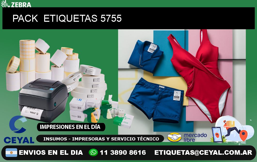 PACK  ETIQUETAS 5755