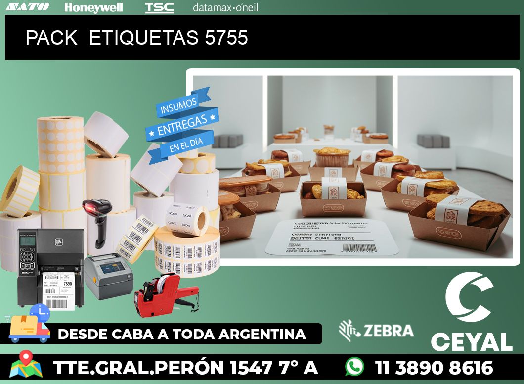PACK  ETIQUETAS 5755