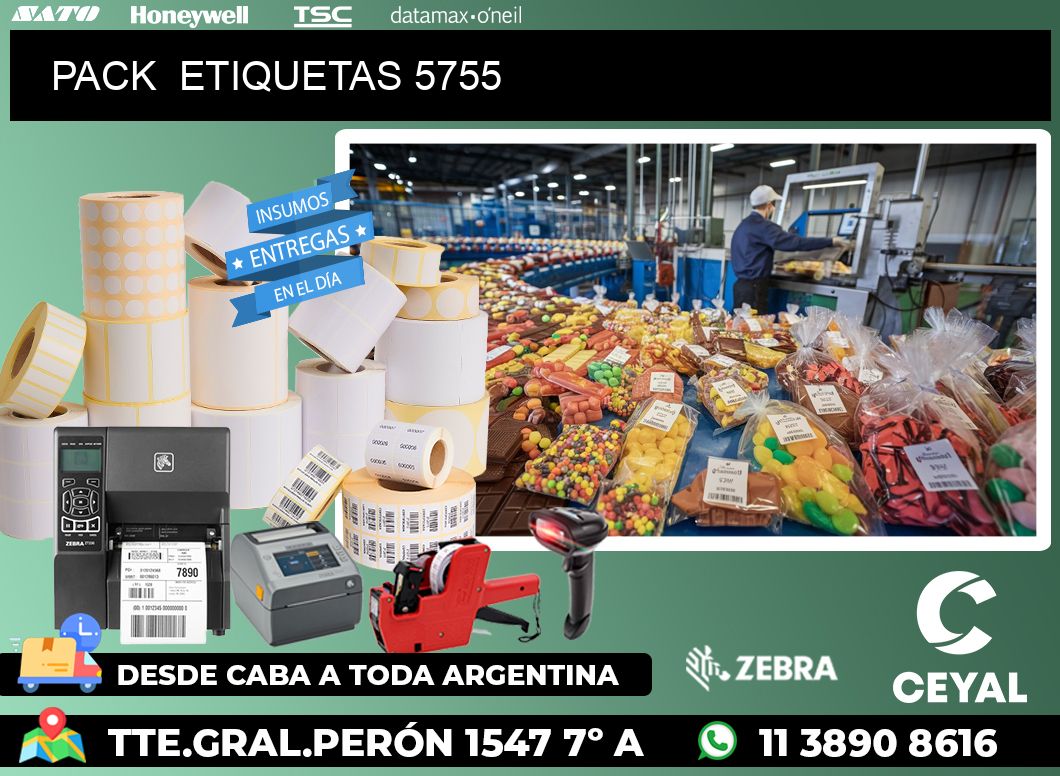 PACK  ETIQUETAS 5755