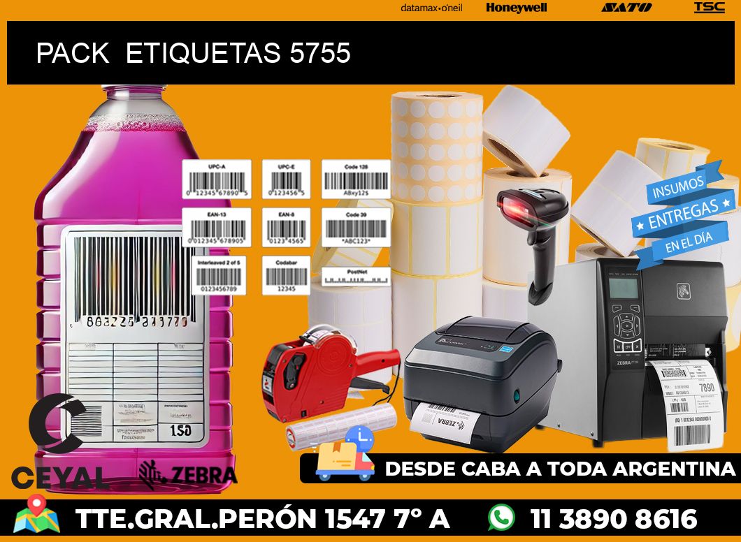 PACK  ETIQUETAS 5755