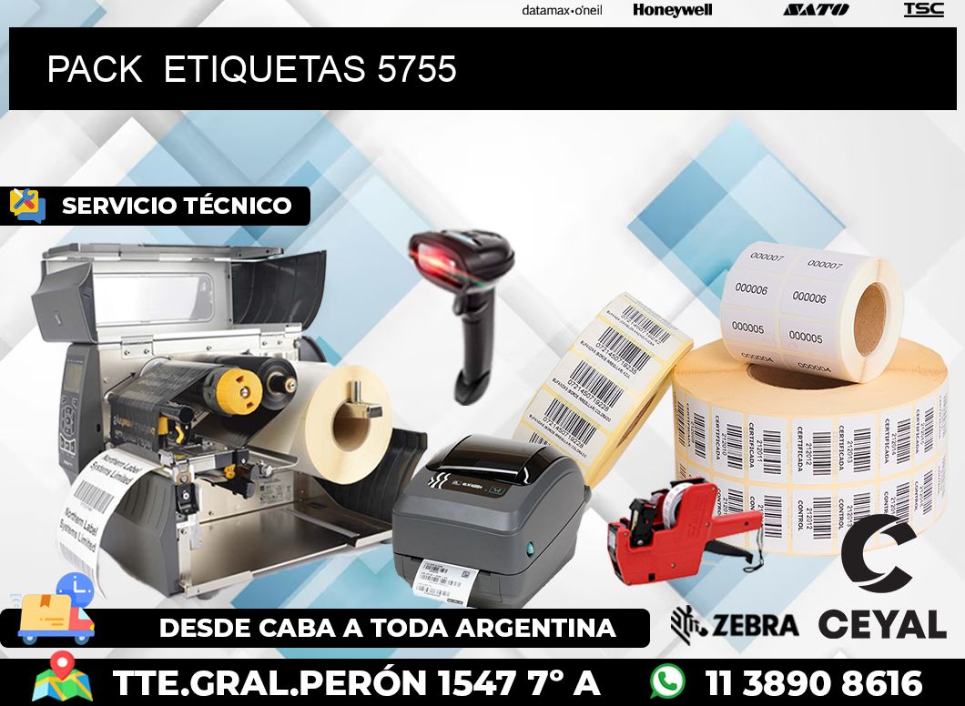 PACK  ETIQUETAS 5755