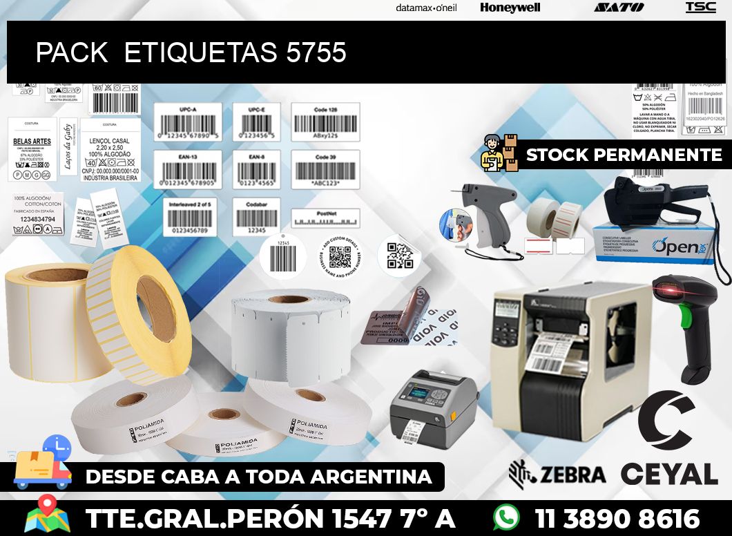 PACK  ETIQUETAS 5755