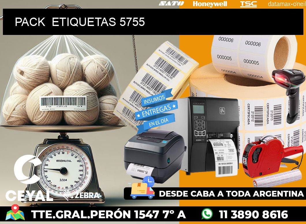 PACK  ETIQUETAS 5755