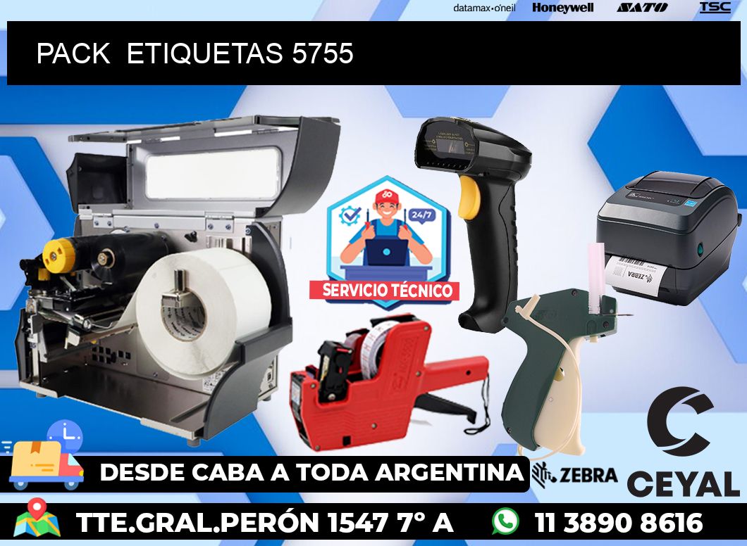 PACK  ETIQUETAS 5755